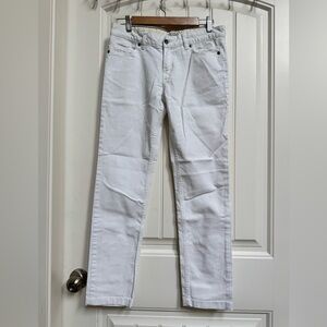 Lands’ End White Denim Low Rise Slim Leg Jeans. Size 28 x 27”